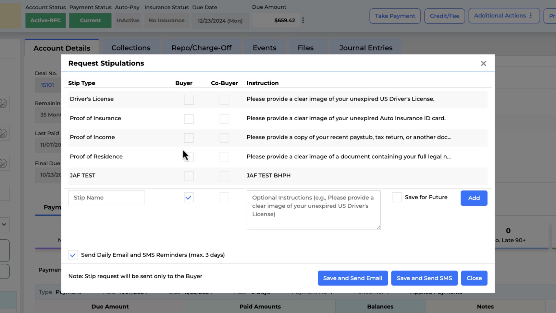 Request Docs Modal