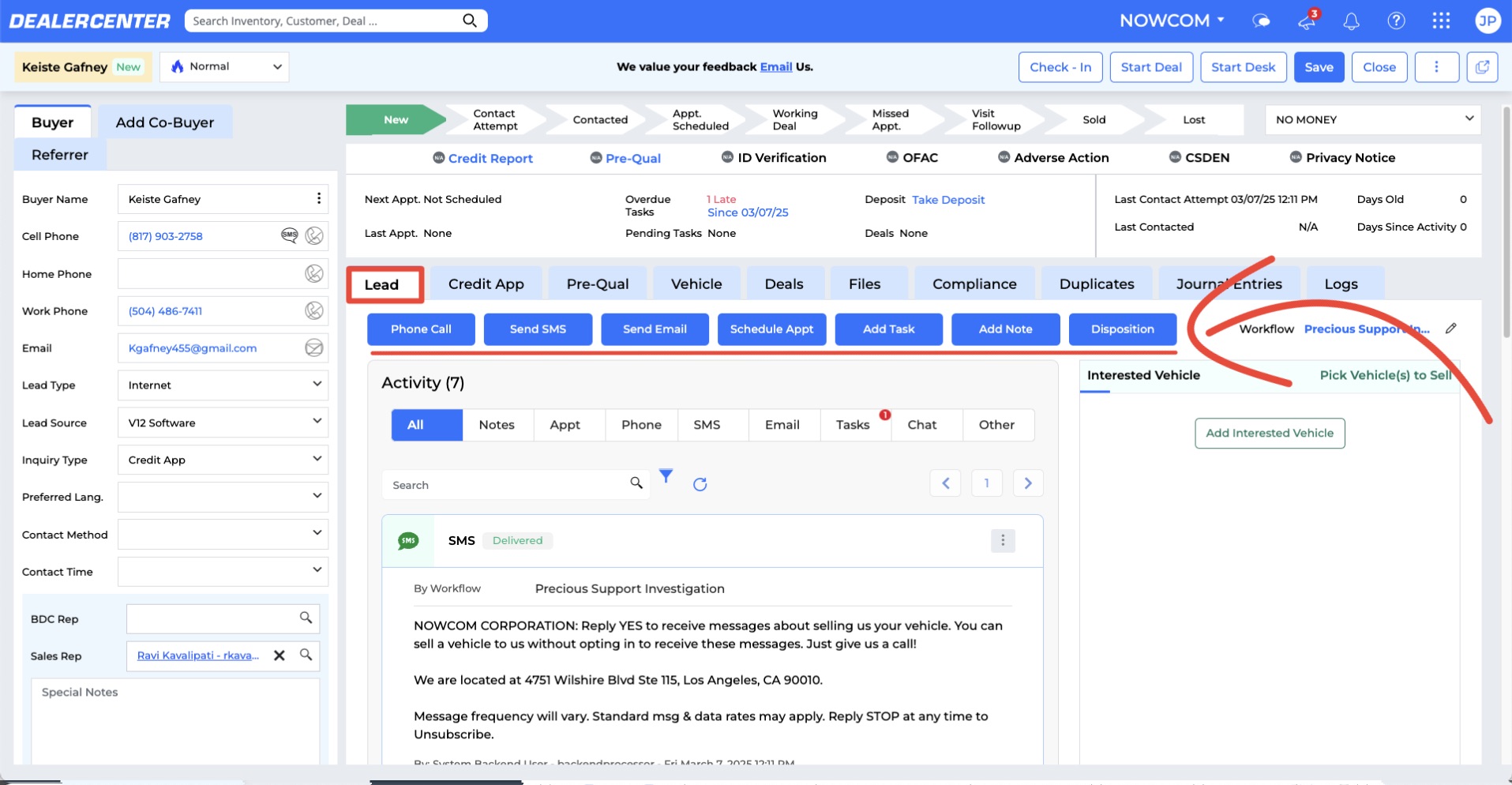 CRM - Lead dispositioning overview lead tab.jpeg