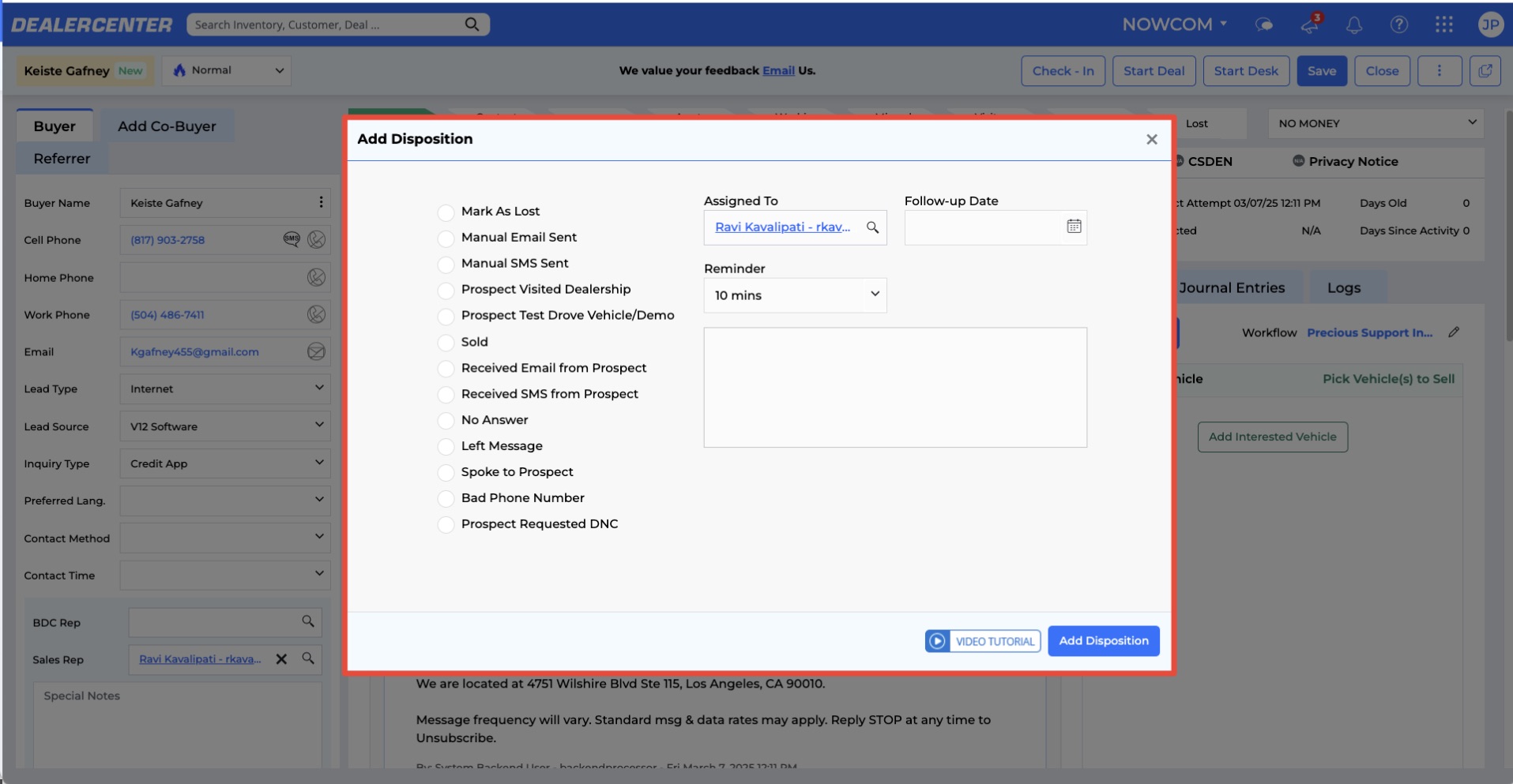 CRM - Add Dispositioning window.jpeg