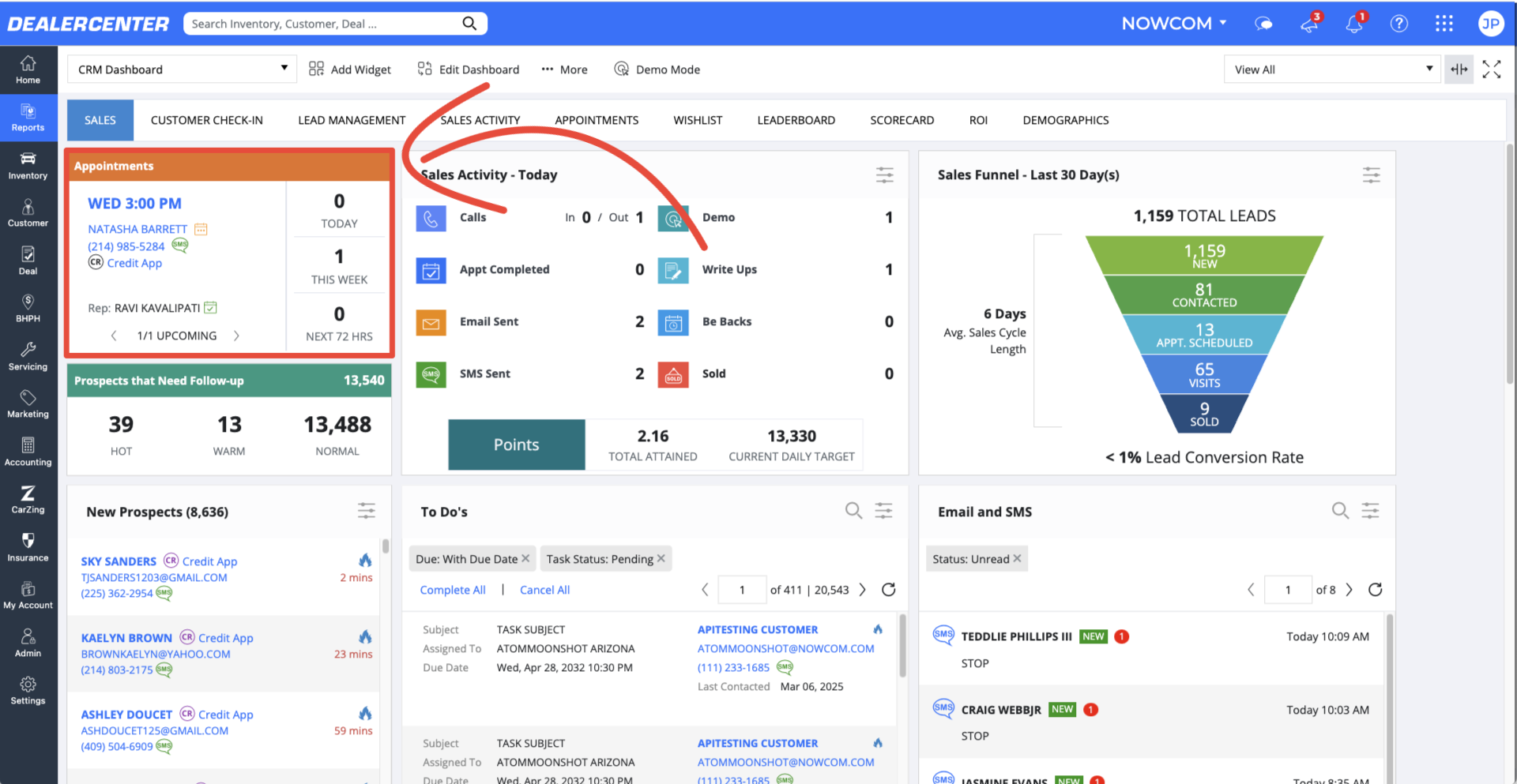CRM - Appointment in Sales Dashbord.png