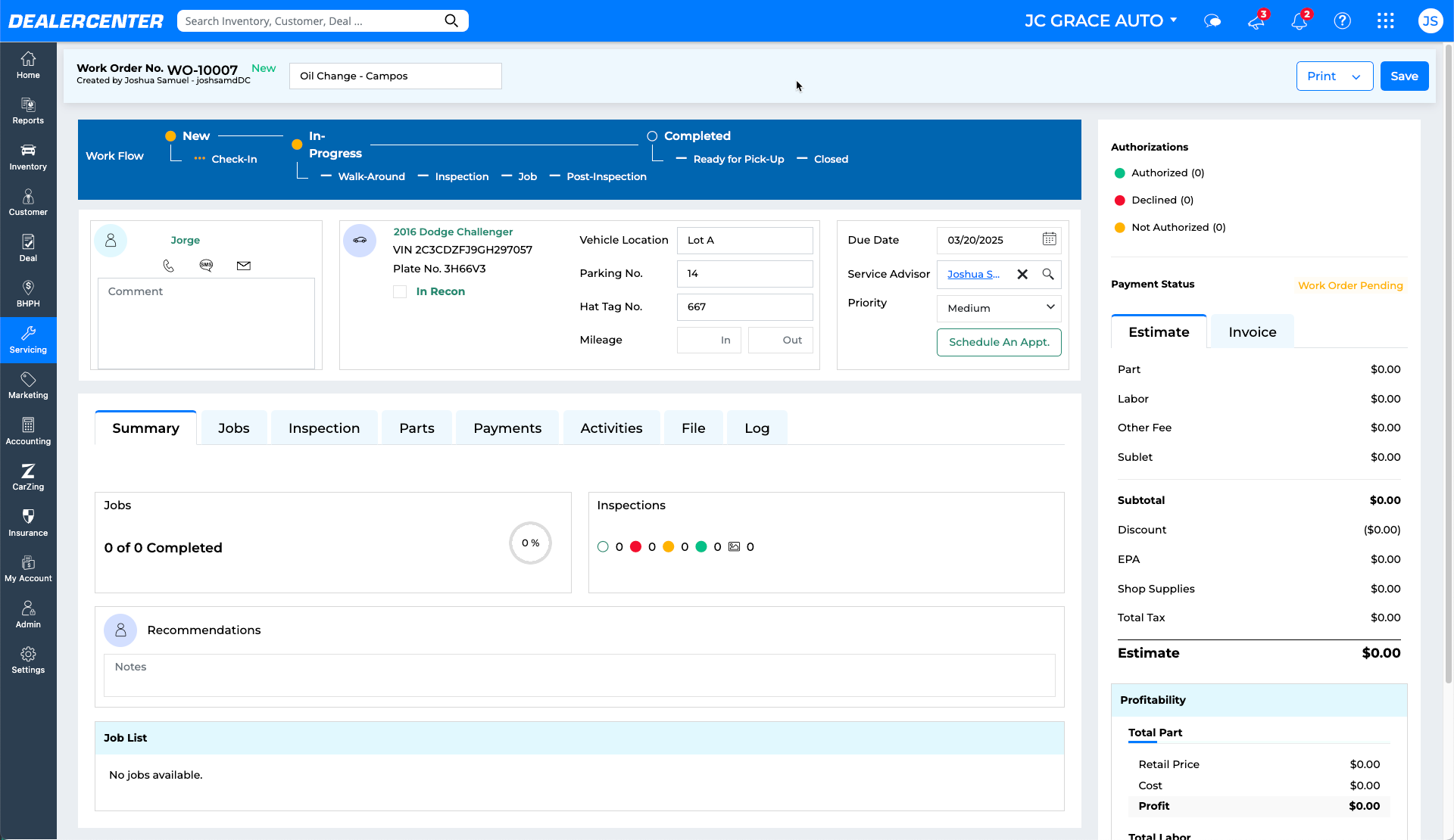 Servicing - Work Order Page.png