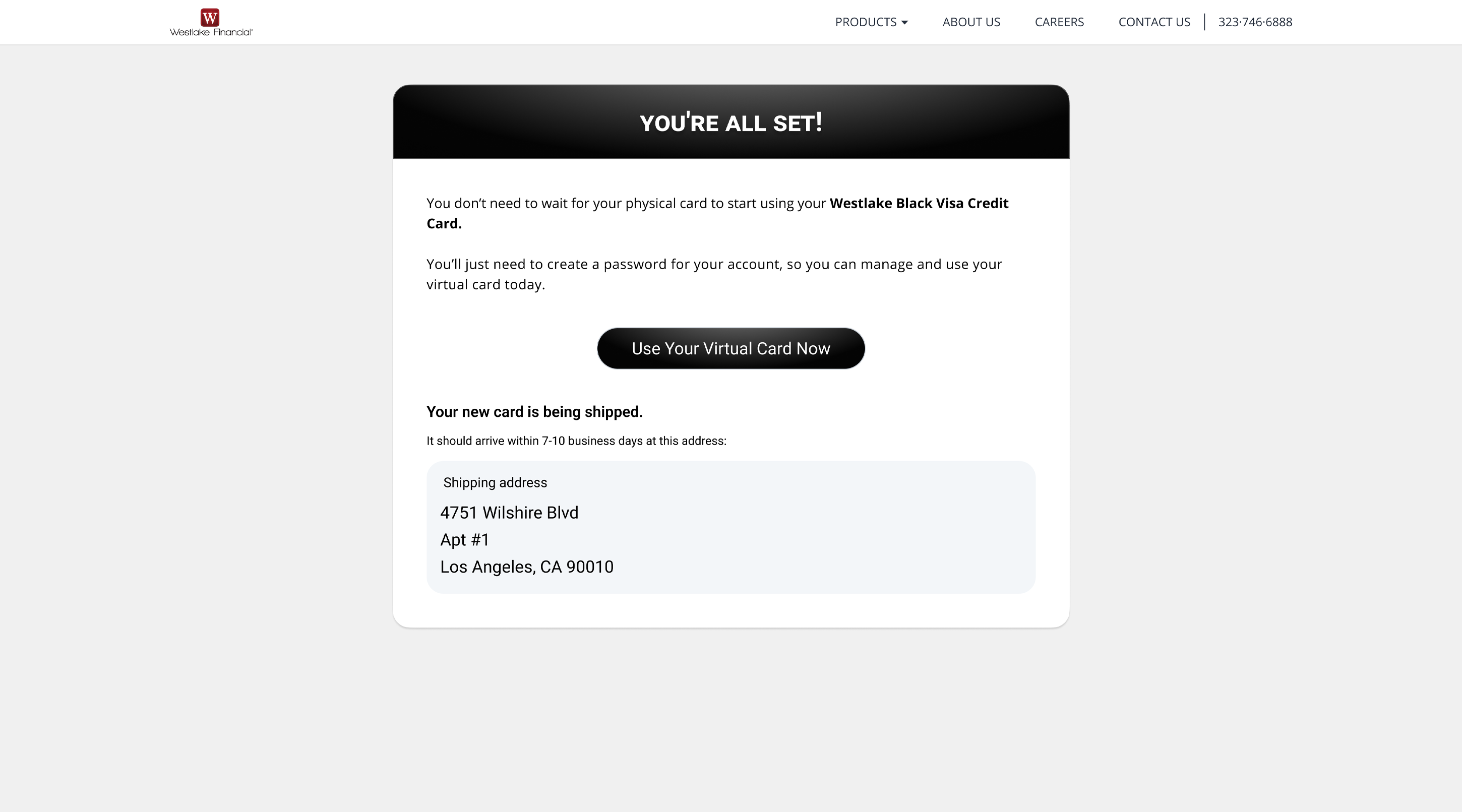WF Credit Card - Customer Application Process 9 - You All Set - Login.png