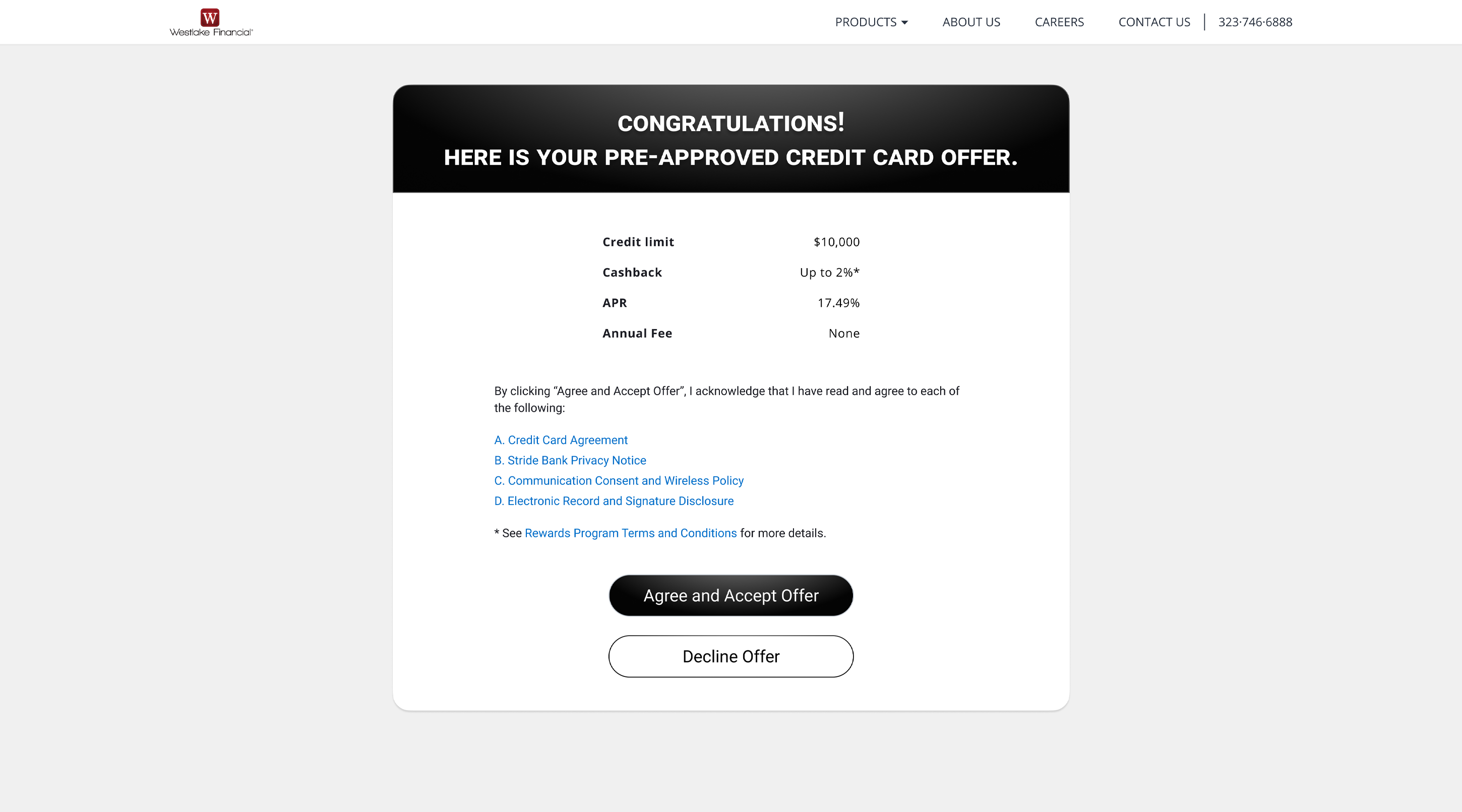 WF Credit Card - Customer Application Process 8 - Congratulations - Accept Offer.png